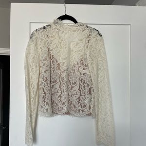 Lace Aritzia top with built in nude camisole